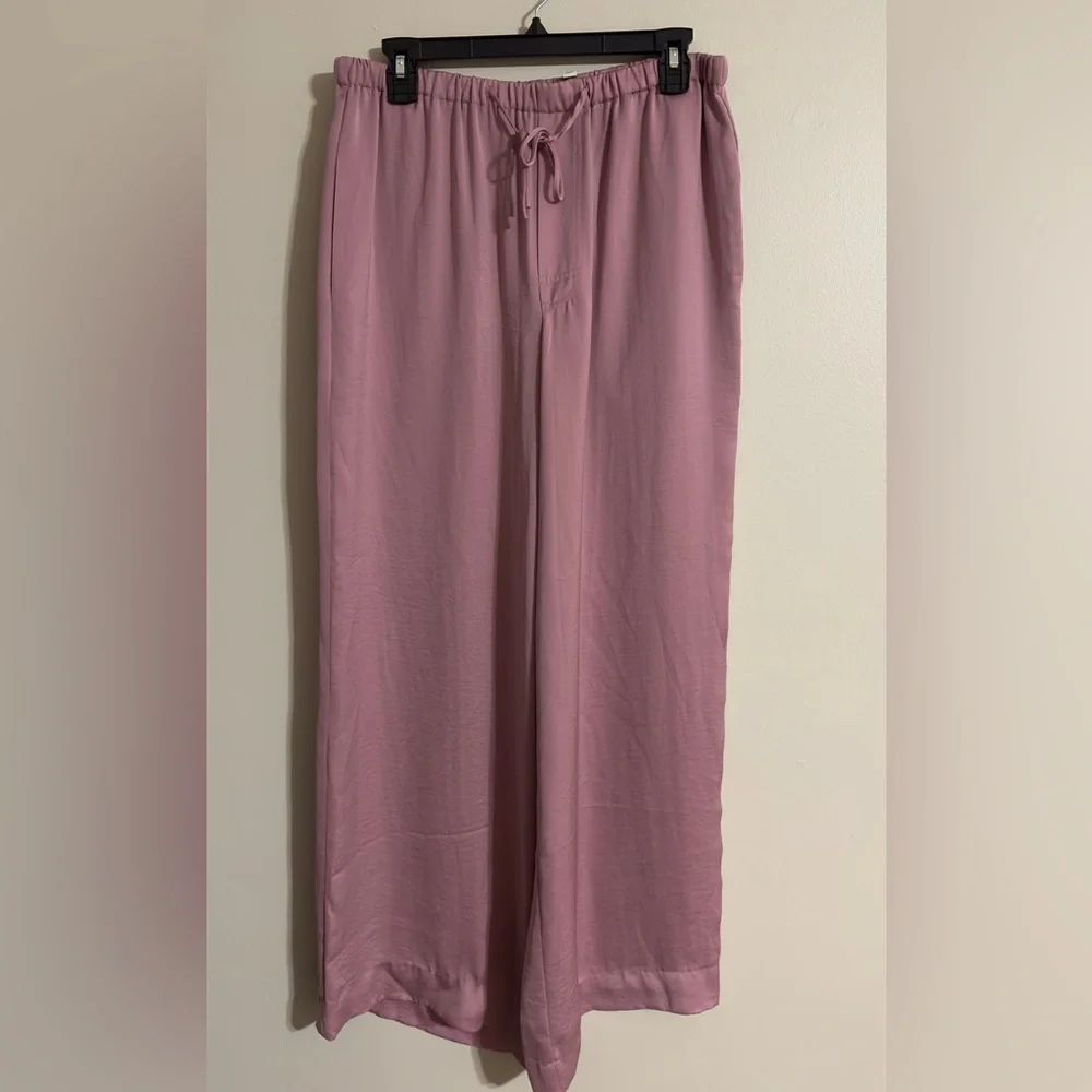 Vince Pink Satin Wide-Leg Pants - Picture 5 of 8